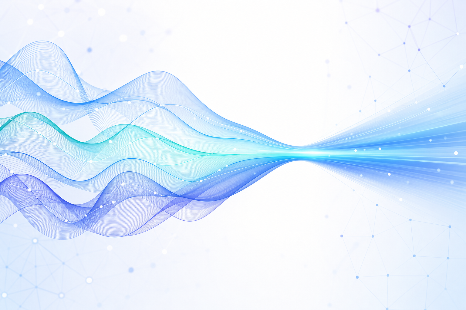 5G FWA carrier aggregation concept with multiple frequency bands converging into unified high-throughput beam — B2B telecom editorial illustration