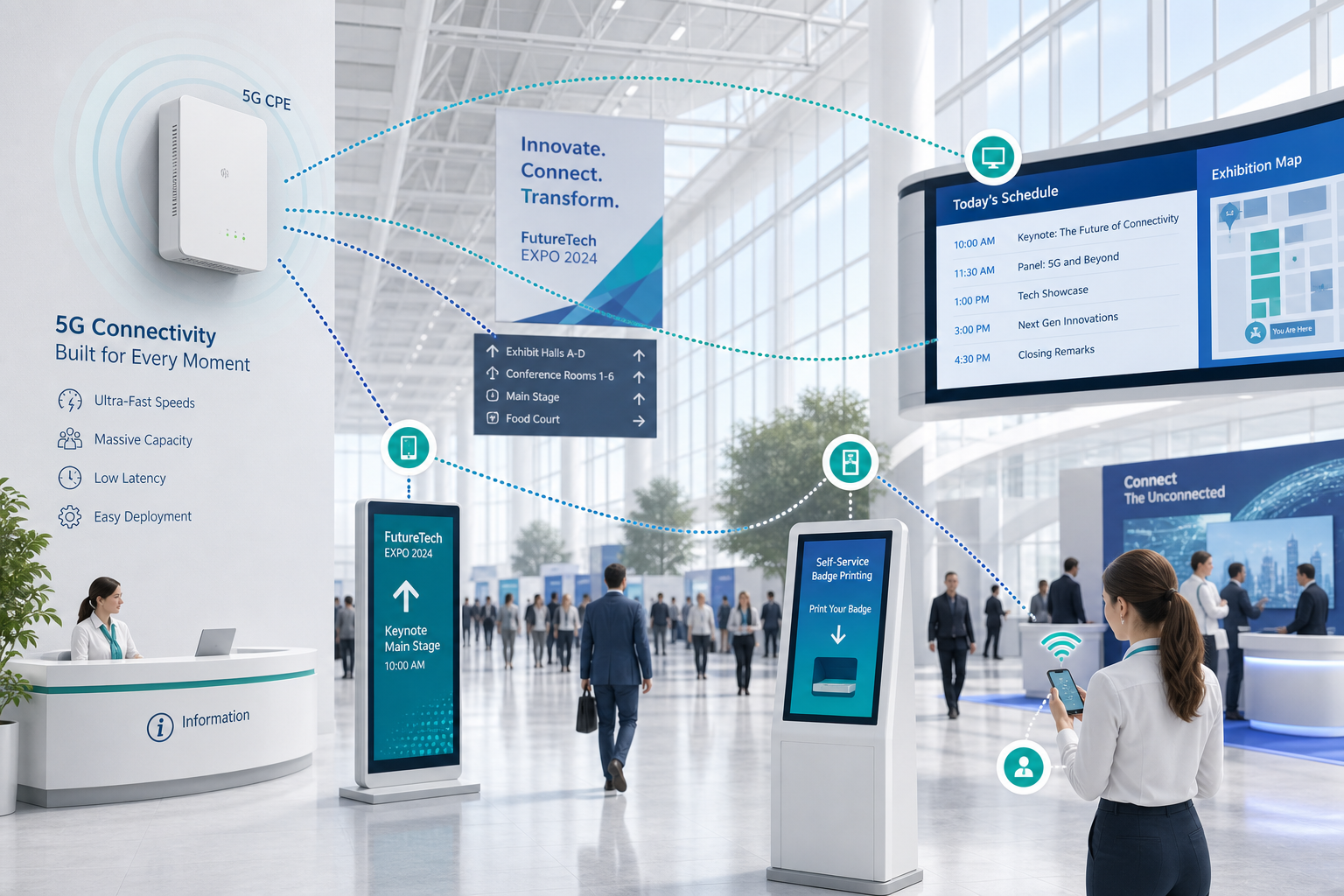 A Technical Buyer’s Guide to 5G CPE for Convention Centers and Exhibition Halls: High-Density Temporary Connectivity for Events and Trade Shows