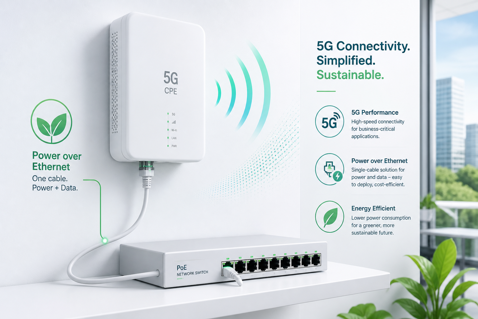 A Technical Buyer’s Guide to 5G CPE Power over Ethernet (PoE) and Energy Efficiency: Power Budgets and Green Network Operations